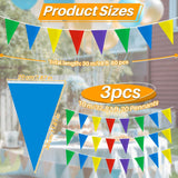 98FT Colorful Pennant Banner Flags Double Sided Triangle Bunting Party Decorations