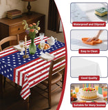 8 Pack American Flag Tablecloths 54 x 108 Inch Disposable Patriotic Party Table Covers