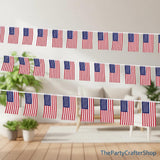 33FT American Flag Pennant Banner 30 USA Flags Patriotic Party Decorations