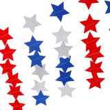 3 Pack Patriotic Star Garland Streamers 44FT Red White Blue 250th Anniversary Decorations