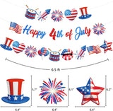 3PCS Happy 4th of July Banner Garland Red White Blue Patriotic Party Decorations
