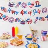 3PCS Happy 4th of July Banner Garland Red White Blue Patriotic Party Decorations