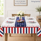 3 Pack Patriotic Tablecloths Red White Blue Disposable USA Party Table Covers
