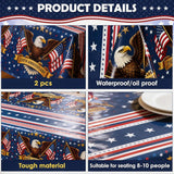 2 Pack America 250th Anniversary Patriotic American Flag Tablecloths 4th of July Party Decor