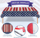 3 Pack Vintage American Flag Tablecloths 54x108 Inch Patriotic Disposable Party Covers