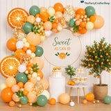 Sage Green Orange Yellow Balloon Garland Arch Kit for Baby Shower Party Decor