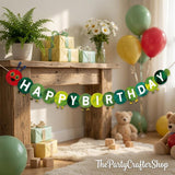 Hungry Caterpillar Birthday Banner, Fruit Garland, Bug Theme Party Decor
