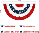 American Flag Bunting Patriotic Pleated Fan Flag USA Outdoor Presidents Day Set 10