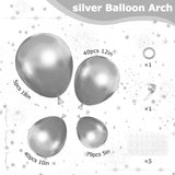 164PCS Silver Balloon Garland Kit Metallic Latex Arch Set Birthday Wedding Party Decorations