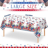 3 Pack Patriotic Tablecloths 54x108 Inch Red White Blue USA Party Table Covers