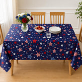 2 Pack Navy Blue Patriotic Tablecloths 54x108 Inch Disposable 4th of July Party Covers