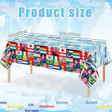 3 Pack International World Flag Tablecloths 108x54 Inch Disposable Sports Party Table Covers