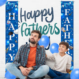 Happy Father's Day Porch Banner Set Blue Door Hanging Decorations for Dad Party