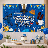 Happy Father's Day Backdrop Blue Shirt Banner Large Photo Booth Decoration for Dad