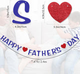 Happy Father's Day Blue Glitter Banner Preassembled Flag Bunting Garland Photo Backdrop Decor
