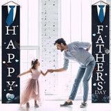 Happy Father's Day Front Door Banner Black Porch Sign Hanging Decorations for Dad