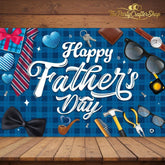 Happy Father's Day Backdrop Banner 72x44 Inch Blue Party Decorations Photo Background