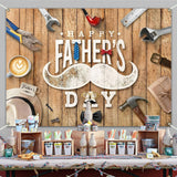 7x5FT Rustic Wood Happy Father's Day Backdrop Tools & Tie Theme Photo Banner Decorations