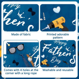 Happy Father's Day Backdrop Banner 5.9x3.6FT Light Blue Photo Booth Party Decorations