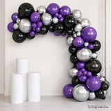 Purple Black Silver Balloon Arch Kit 110 Pcs Garland for Birthday Graduation Party Decor