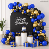 Royal Blue Black Gold Balloon Garland Arch Kit Video Game Birthday Graduation Party Decor
