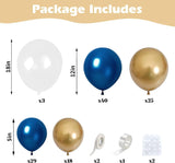 Navy Blue Gold Balloon Arch Garland Kit 120 Pcs Wedding Birthday Baby Shower Decor