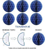 Happy Father's Day Party Decoration Kit Banner Honeycomb Balls Hanging Swirls Blue Heart Theme