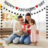 Happy Father's Day Black Glitter Banner Preassembled Flag Bunting Garland Party Decorations