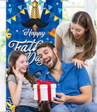 Happy Father's Day Large Blue Door Cover Banner Party Decorations for Dad Celebration