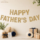 Gold Glitter Happy Father's Day Banner Dad Ever Party Decoration