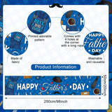 Happy Father's Day Dark Blue Banner Backdrop & Yard Sign Decorations for Indoor Outdoor Party