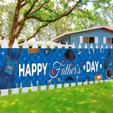 Happy Father's Day Dark Blue Banner Backdrop & Yard Sign Decorations for Indoor Outdoor Party