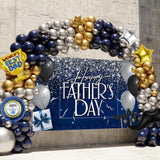 Father's Day Balloon Garland Arch Kit: Navy Blue, Silver, Gold Decorations, Backdrop