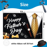 72x48 Inch Happy Father's Day Backdrop Banner Black Suit Tie Party Decorations Photo Background