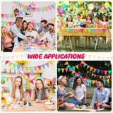 48 Pcs Rainbow Pennant Banner Flags 52 Ft Colorful Triangle Bunting Garland Party Decor