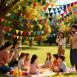 Rainbow Felt Bunting Banner 6 Strings 72 Pcs Colorful Triangle Flags Party Garland