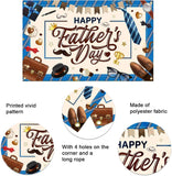 Happy Father's Day Blue Backdrop Banner, Dad Photography Party Decorations