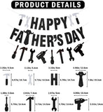 Black Glitter Happy Father's Day Banner Garland Party Decorations for Dad Celebration