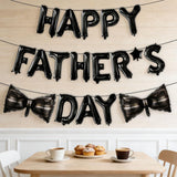 16 Inch Black Happy Father's Day Balloon Banner Party Decorations for Dad Birthday Celebration