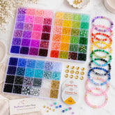 2700PCS Crackle Glass Beads Kit 70 Colors 6mm Crystal Spacer Beads for Jewelry Making