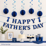Father's Day Decorations Set Banner Hanging Swirls Honeycomb Balls Party Supplies for Dad