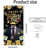 Happy Father's Day Door Cover Banner 71x35 Inch Black Porch Sign Backdrop Decorations
