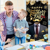 Happy Father's Day Door Cover Banner 71x35 Inch Black Porch Sign Backdrop Decorations