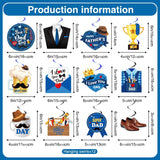 19PCS Father's Day Decorations Set Blue Black Pre-Assembled Banner Hanging Party Supplies