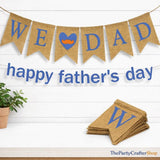 We Love Dad Burlap Father's Day Banner Flag Bunting Garland Party Decorations Photo Prop