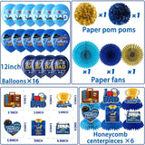 Father's Day Decorations Set Banner Backdrop Balloons Honeycombs Swirls Cake Topper Party Supplies