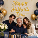 Happy Father's Day Glitter Script Banner Garland Hanging Decorations Photo Booth Party Backdrop
