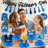 Father's Day Decorations Set: Banner, Bow Tie Garland, Honeycomb Centerpieces