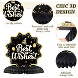 Gold Black Birthday Table Centerpieces 12 Pcs Honeycomb Party Decorations