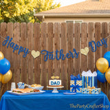 Happy Father's Day Glitter Blue Banner Garland Decorations for Dad Papa Party Supplies